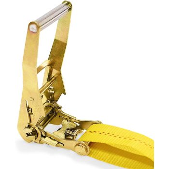 Two 2-in. X 27-Ft. Heavy-Duty Ratchet Straps with Chain Ends and Grab Hooks, 10,000 Lbs. Break Strength Chain TieDowns