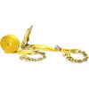 Two 2-in. X 27-Ft. Heavy-Duty Ratchet Straps with Chain Ends and Grab Hooks, 10,000 Lbs. Break Strength Chain TieDowns