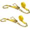 Two 2-in. X 27-Ft. Heavy-Duty Ratchet Straps with Chain Ends and Grab Hooks, 10,000 Lbs. Break Strength Chain TieDowns
