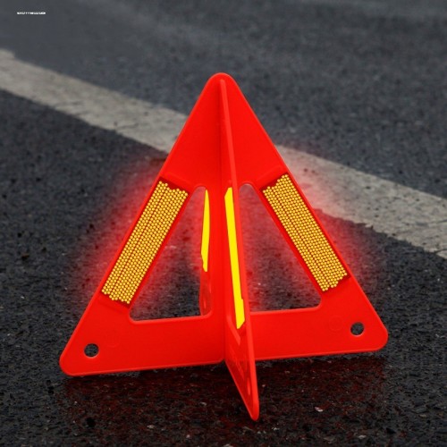 Atli car warning sign Car strong Triangle warning stand dangerous failure reflective sign folding Triangle