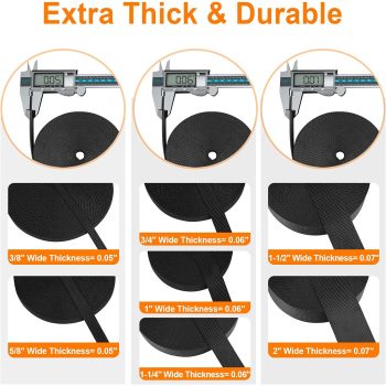 Heavy Duty Nylon Webbing Strap 12 Yards, Heavyweight Nylon Straps, Flat Webbing Strapping for Outdoor DIY Gear Repair