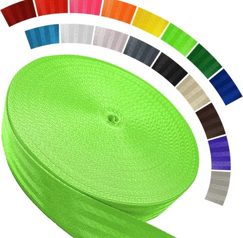 Polyester Webbing Strap 16+Colors 1"&1.5"&1.9" 16.5 25 33 55 Yards Heavy Duty Webbing Roll, Flat Webbing Strap for Indoor&Outdoor Gear, Climbing, DIY Crafting, Repairing