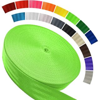 Polyester Webbing Strap 16+Colors 1"&1.5"&1.9" 16.5 25 33 55 Yards Heavy Duty Webbing Roll, Flat Webbing Strap for Indoor&Outdoor Gear, Climbing, DIY Crafting, Repairing