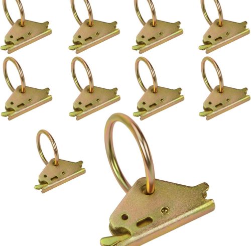 ATlI 10pcs Steel E-Track O Ring Tie-Down Anchors, Secure Cargo in Enclosed/Flatbed Trailers, Trucks, Load Limit of 1500lb