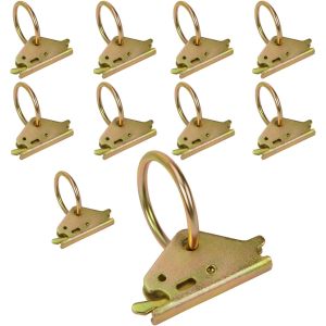 ATlI 10pcs Steel E-Track O Ring Tie-Down Anchors, Secure Cargo in Enclosed/Flatbed Trailers, Trucks, Load Limit of 1500lb