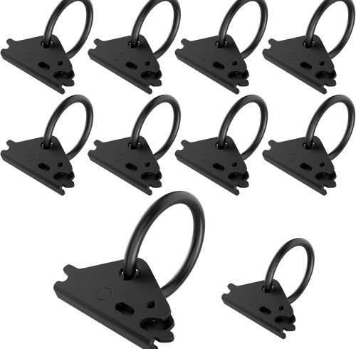 ATlI 10pcs Steel E-Track O Ring Tie-Down Anchors, Secure Cargo in Enclosed/Flatbed Trailers, Trucks, Load Limit of 1500lb