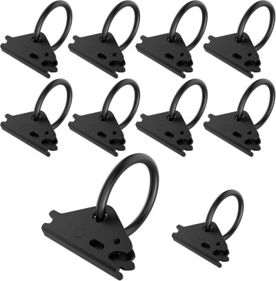 ATlI 10pcs Steel E-Track O Ring Tie-Down Anchors, Secure Cargo in Enclosed/Flatbed Trailers, Trucks, Load Limit of 1500lb