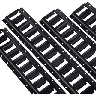 2' E Track Rail Tie Down Kit Heavy Duty 4 Pack Etrack Rails System Power Coated Steel E Track Bar Rails for Securing Cargo Garages Trailers, Vans with 6,000 lbs Breaking Strength