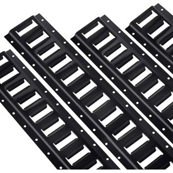 2' E Track Rail Tie Down Kit Heavy Duty 4 Pack Etrack Rails System Power Coated Steel E Track Bar Rails for Securing Cargo Garages Trailers, Vans with 6,000 lbs Breaking Strength
