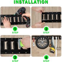 2' E Track Rail Tie Down Kit Heavy Duty 4 Pack Etrack Rails System Power Coated Steel E Track Bar Rails for Securing Cargo Garages Trailers, Vans with 6,000 lbs Breaking Strength