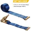 ATLI 2Pack E-Track Ratchet Tie-Down Straps 2" x16' ATV Mower Tire Straps Tie Down Kit Breaken Strength 4400 lbs, ETrack Spring Fittings & Ratchets & Heavy Duty Polyester Webbing Straps