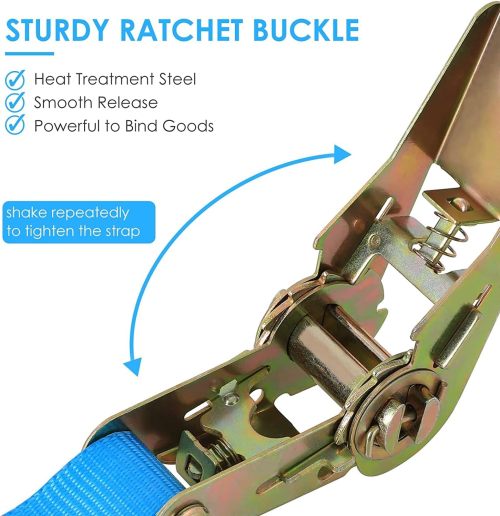 10 Pcs 1" x 20' Ratchet Staps, Luggage Tie Down Straps, No Hook, Ratchet Straps Heavy Duty,1760 Break Strength Endless Ratchet Straps, Tie-Down Straps for Motorcycles, Trailer, Kayak, Blue