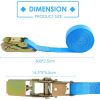 10 Pcs 1" x 20' Ratchet Staps, Luggage Tie Down Straps, No Hook, Ratchet Straps Heavy Duty,1760 Break Strength Endless Ratchet Straps, Tie-Down Straps for Motorcycles, Trailer, Kayak, Blue