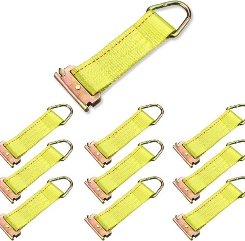 E Track Rope Tie Off E Track Tie Down Straps with D Ring for Load Securement in Enclosed Trailers/Pickups/Trucks/Boats/Vans/Cars,(2"x 6",10PCS)