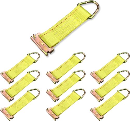 E Track Rope Tie Off E Track Tie Down Straps with D Ring for Load Securement in Enclosed Trailers/Pickups/Trucks/Boats/Vans/Cars,(2"x 6",10PCS)