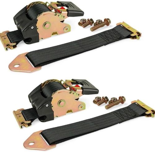 Bolt-on E-Track Auto Retractable Ratchet Straps Heavy Duty - (2 Pack) 2 Inch x 10 Ft - Retractable Ratchet Tie Down Straps for Boats, Jet Skis, Motorcycles, ATVs - 4,000 lbs Break Strength