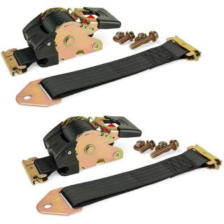 Bolt-on E-Track Auto Retractable Ratchet Straps Heavy Duty - (2 Pack) 2 Inch x 10 Ft - Retractable Ratchet Tie Down Straps for Boats, Jet Skis, Motorcycles, ATVs - 4,000 lbs Break Strength
