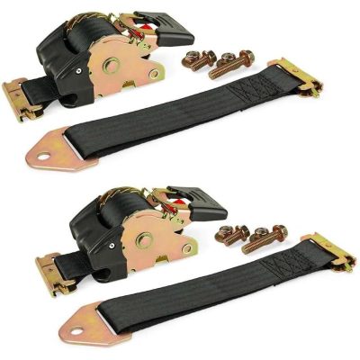 Bolt-on E-Track Auto Retractable Ratchet Straps Heavy Duty - (2 Pack) 2 Inch x 10 Ft - Retractable Ratchet Tie Down Straps for Boats, Jet Skis, Motorcycles, ATVs - 4,000 lbs Break Strength