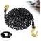 ATLI G80 Log Chain 5/16'' X 15 Feet Transport Chain with Clevis Grab Hooks | Heavy Duty Safety Chain WLL 4,900 lbs for Hauling & Towing