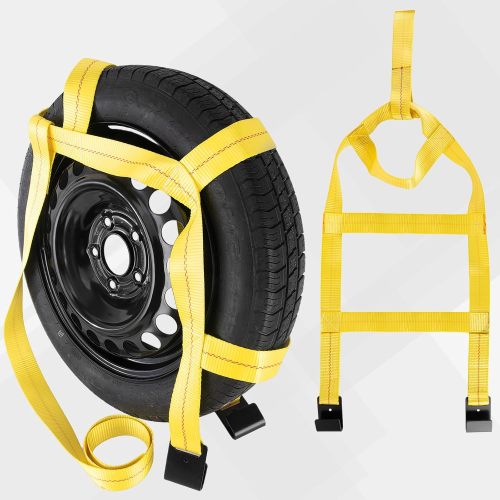 Tow Dolly Straps, Car Dolly Basket Strap, 2 Wheel Dolly Straps with Flat Hook - Car Dolly Tire Straps Fit 15"-19" Tires Auto Vehicle Dolly Straps 10,000 Lbs Breaking Strength (Yellow)