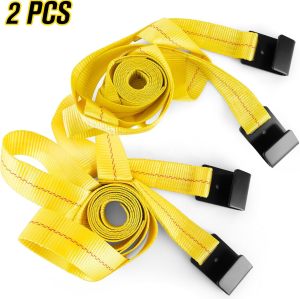 Tow Dolly Straps, Car Dolly Basket Strap, 2 Wheel Dolly Straps with Flat Hook - Car Dolly Tire Straps Fit 15