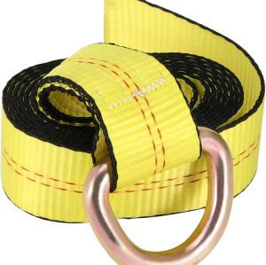 6 Pack 2 Inch x 8.2 Ft Lasso Strap with D Ring Auto Tie Down for Wheel Lift, Wrecker, Rollback, Tow Truck