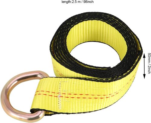 6 Pack 2 Inch x 8.2 Ft Lasso Strap with D Ring Auto Tie Down for Wheel Lift, Wrecker, Rollback, Tow Truck