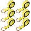 6 Pack 2 Inch x 8.2 Ft Lasso Strap with D Ring Auto Tie Down for Wheel Lift, Wrecker, Rollback, Tow Truck