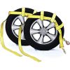Tow Dolly Basket Strap with Twisted Snap Hooks for Small to Medium Size Tires 2 inch Webbing 12,000 lbs Breaking Strength Tire Bonnet&Tire Net Fits Most 14-17" Tires