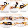 Spare Tire Strap, 3 Point Ratchet Y Strap for UTV,ATV,Truck Bed Roof Rack Spare Tire Mount,1.5 inch Wide Adjustable Tire Tie Down Strap Over The Wheel with 3 Safety Clip Hooks