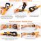 Spare Tire Strap, 3 Point Ratchet Y Strap for UTV,ATV,Truck Bed Roof Rack Spare Tire Mount,1.5 inch Wide Adjustable Tire Tie Down Strap Over The Wheel with 3 Safety Clip Hooks