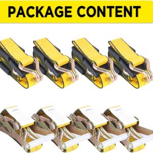 Car Tie Down Straps for Trailers 4 Pack Car Hauler Straps, 2