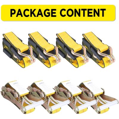 Car Tie Down Straps for Trailers 4 Pack Car Hauler Straps, 2