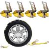 Car Tie Down Straps for Trailers 4 Pack Car Hauler Straps, 2" X 120" Trailer Straps, 10,000lb Break Strength Tire Straps for A Car Trailer,Truck,Utv Tie Down Straps Over The Wheel Straps,Car Straps