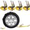 Car Tie Down Straps for Trailers 4 Pack Car Hauler Straps, 2