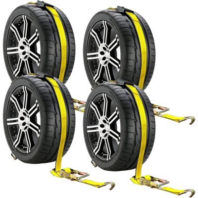 Car Tie Down Straps for Trailers 4 Pack Car Hauler Straps, 2