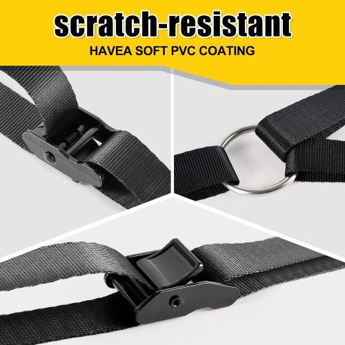 Spare Tire Strap, 3 Point Ratchet Y Strap for UTV,ATV,Truck Bed Roof Rack Spare Tire Mount,1.5 inch Wide Adjustable Tire Tie Down Strap Over The Wheel with 3 Safety Clip Hooks