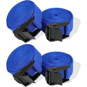 4 Pack Ratchet Tie Down Straps, Heavy Duty Tensioning Belts Adjustable Lashing Straps for Motorcycle,Cargo, Trailer,Trucks,SUP Kayak,Luggage, 3M x 25mm