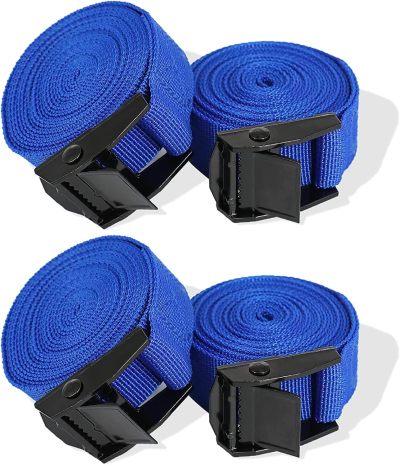 4 Pack Ratchet Tie Down Straps, Heavy Duty Tensioning Belts Adjustable Lashing Straps for Motorcycle,Cargo, Trailer,Trucks,SUP Kayak,Luggage, 3M x 25mm