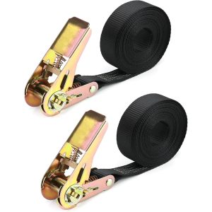 2 Piece Ratchet Tie Down Straps, Heavy Duty Tensioning Straps, 6M x 25mm, for Motorcycle, Car, Trailer, Home