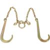 5/16''x2' G70 J Hook Tow Chain V Bridle with Large Shank J Hooks and Grab Hooks,Flatbed Truck Trailer Safety Tow Chain 4700 lbs Working Load Limit