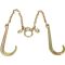 5/16''x2' G70 J Hook Tow Chain V Bridle with Large Shank J Hooks and Grab Hooks,Flatbed Truck Trailer Safety Tow Chain 4700 lbs Working Load Limit