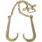 5/16''x2' G70 J Hook Tow Chain V Bridle with Large Shank J Hooks and Grab Hooks,Flatbed Truck Trailer Safety Tow Chain 4700 lbs Working Load Limit