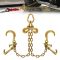 G80 V Bridle Chain 5/16 in × 2 Ft Tow Chain with 8 in J Hooks and Grab Hooks Heavy Duty Trailer Transport Tow Chain Bridle with 5400 Lbs Working Load Limit Trailer Accessories for Flatbed