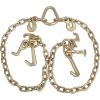 5/16" G70 V-Chain Bridle w/RTJ Cluster Hooks & Grab Hooks, 3' Legs Tow Chain, Grade 70 Standard Length, 4700 Pound Safe Working Load, Transport Tie Down Binder Chain Yellow Zinc Plated