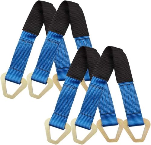 Big-Autoparts 2" X 24" Axle Straps HD Blue Tie Down f Race Car Hauler Tow Truck 4x4 Off Road Pack of 4-- 10,000 Lbs Break Strength--- 3,335 Lb Working Load