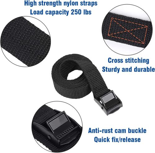 Ratchet Tie Down Straps 4 PCS 3m*25mm Load Capacity 350lbs, Quick-adjust Heavy Duty Lashing Strap Tensioning Belts for Securing Goods or Luggage on Trucks,Kayaks,Motorbikes (4PCS,3m*25mm)