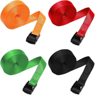 Ratchet Tie Down Straps 4 PCS 3m*25mm Load Capacity 350lbs, Quick-adjust Heavy Duty Lashing Strap Tensioning Belts for Securing Goods or Luggage on Trucks,Kayaks,Motorbikes (4PCS,3m*25mm)