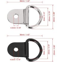 20pcs D Shape Tie Down Rings Tow Hook for Car Truck Trailer Cargo RV Boats Tie Down Anchors Lashing Rings Silver Tone Black