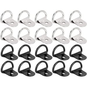 20pcs D Shape Tie Down Rings Tow Hook for Car Truck Trailer Cargo RV Boats Tie Down Anchors Lashing Rings Silver Tone Black